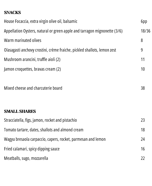 Menu, CODA