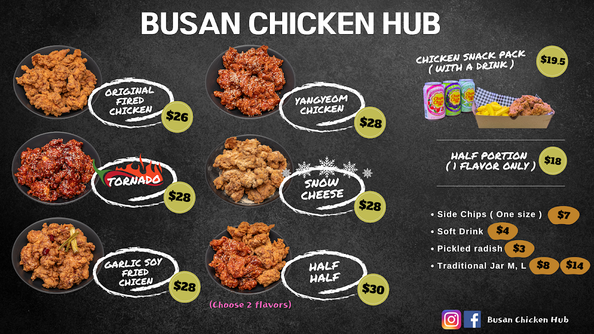Menu, Busan Chicken Hub
