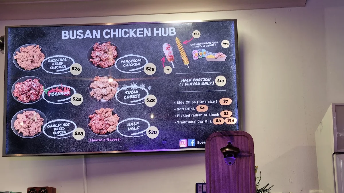 Menu, Busan Chicken Hub
