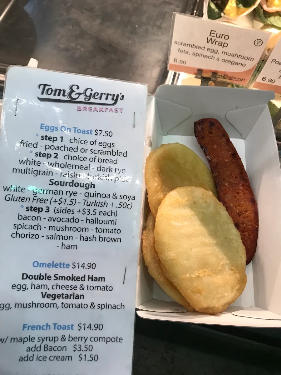 Menu, Tom & Gerry's Cafe