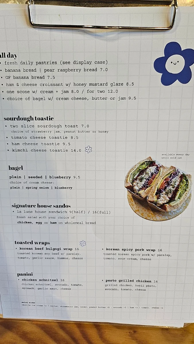Menu, La Lune Market