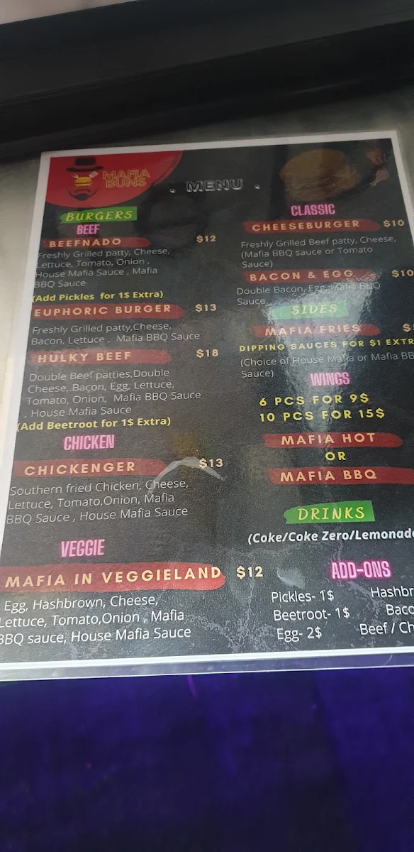 Menu, MAFIA BUNS