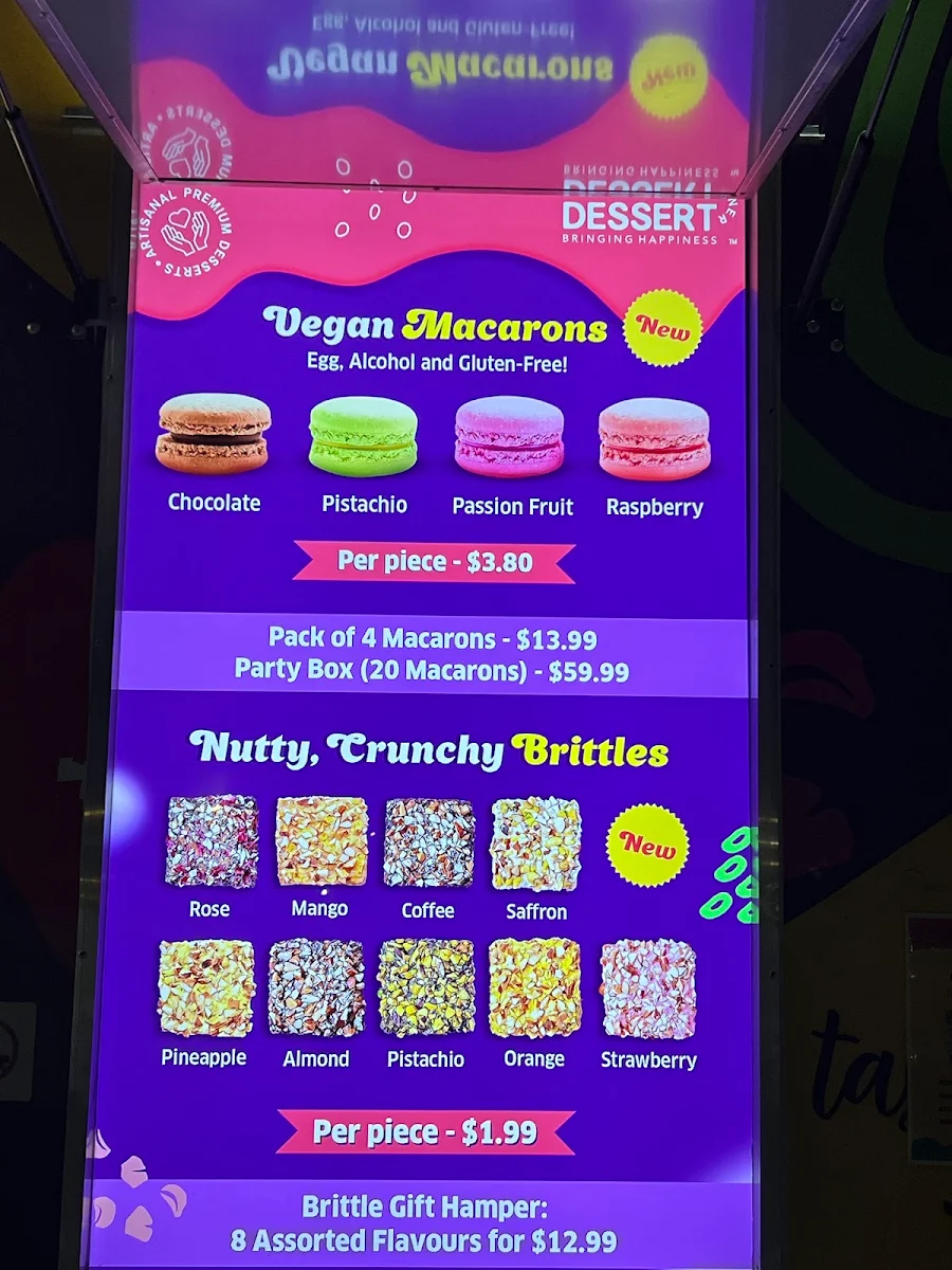 Menu, Dessert Corner On Wheels Truganina