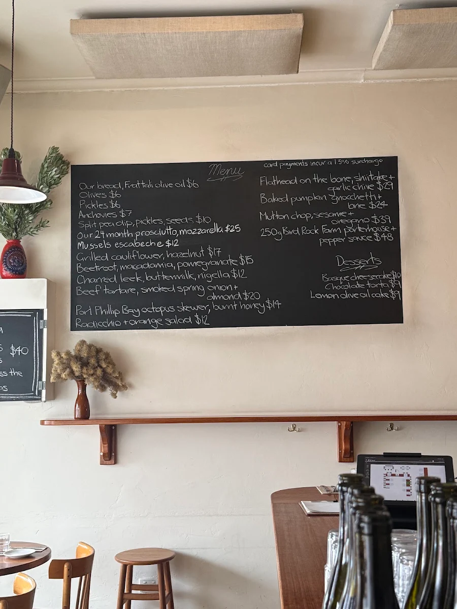 Menu, La Pinta
