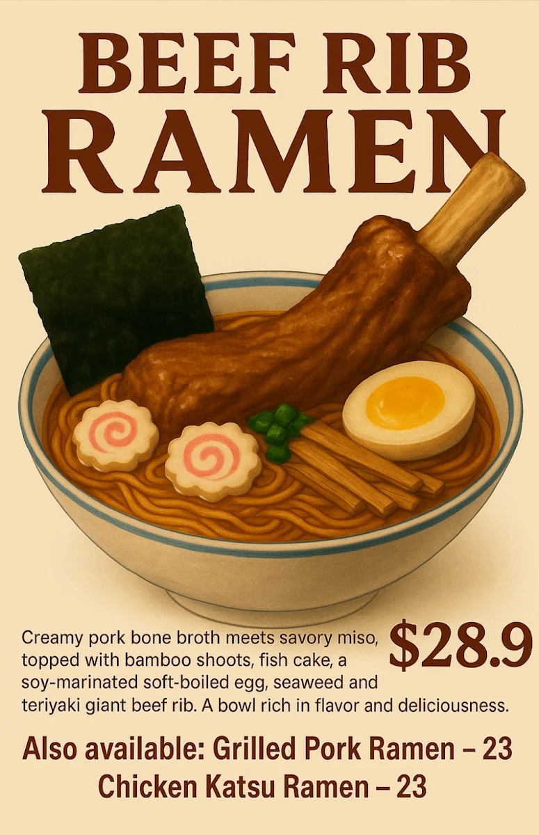 Menu, Ikura Pymble