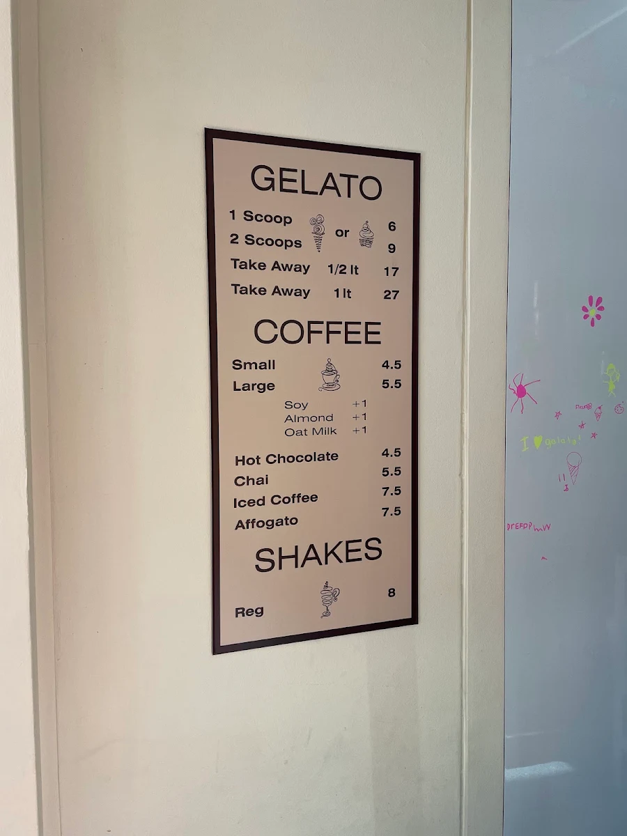 Menu, Gelato Man