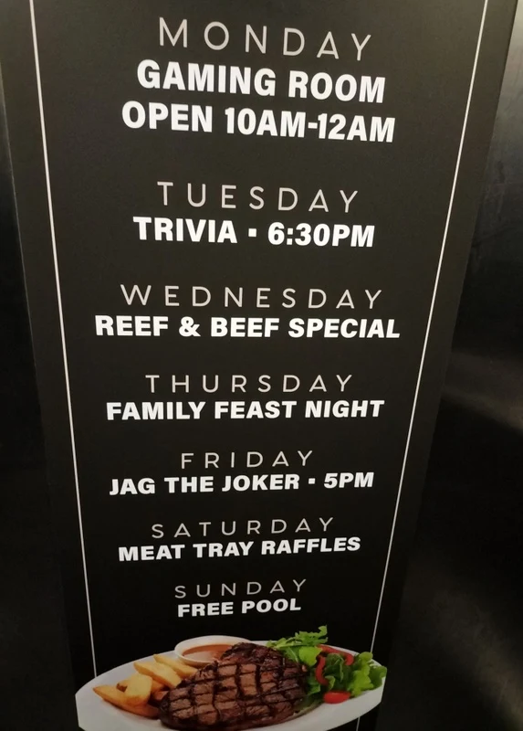 Menu, Bellbowrie Tavern