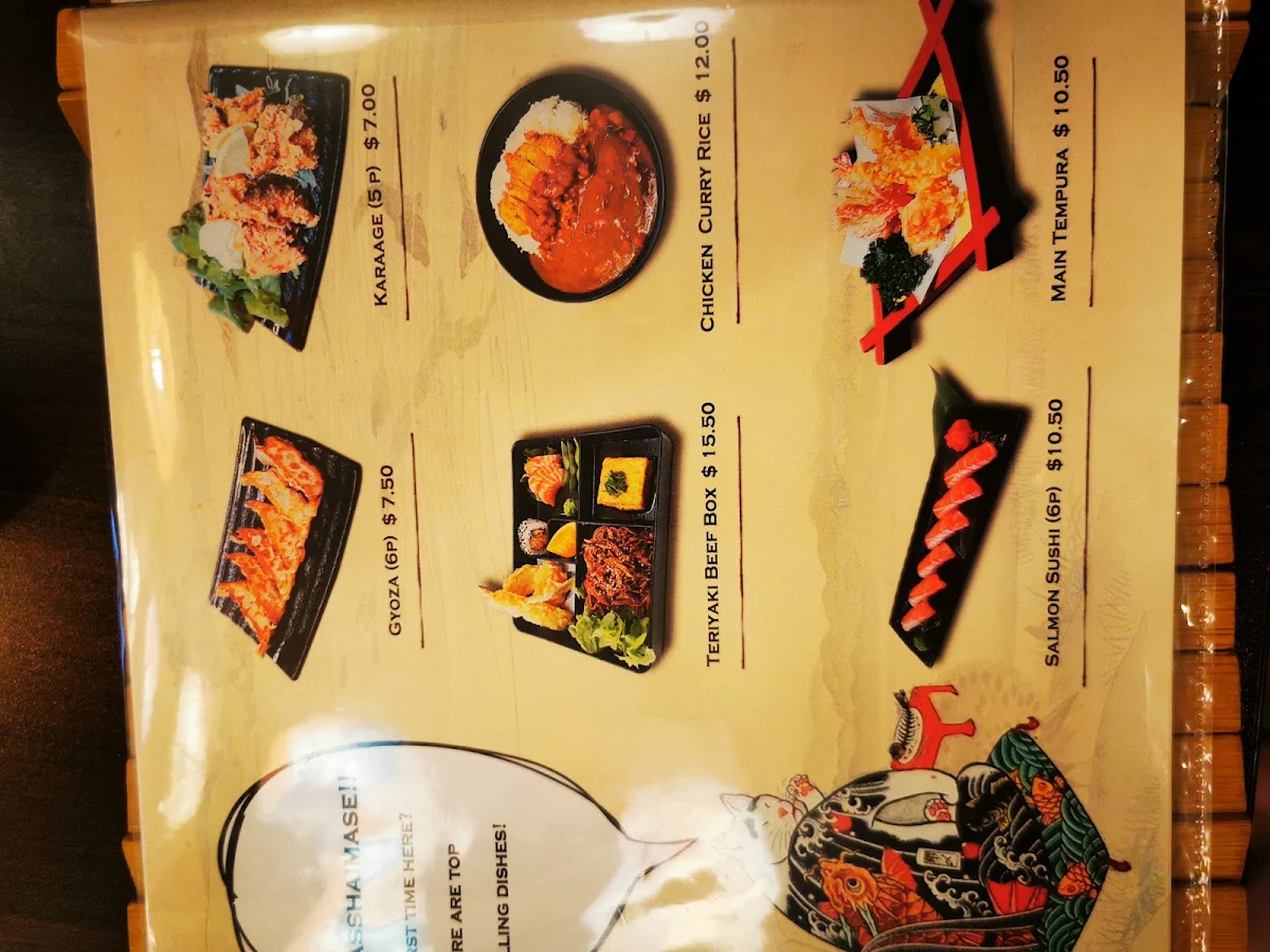 Menu, Kazuki Japanese Restaurant