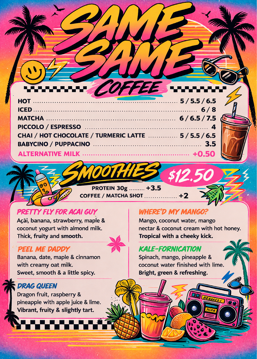 Menu, SAMESAME SUPPLY