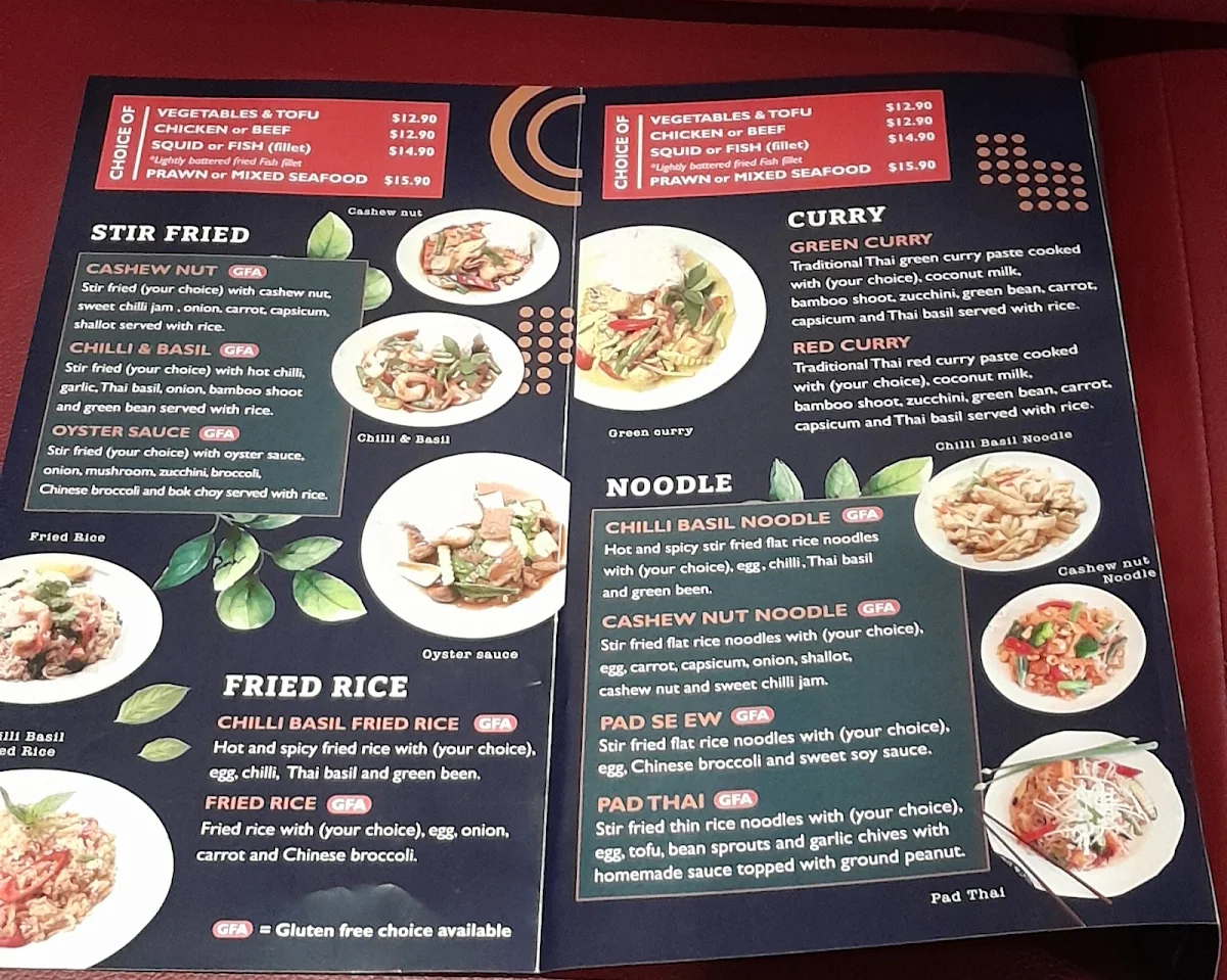 Menu, Bangkok Soul Thai Restaurant