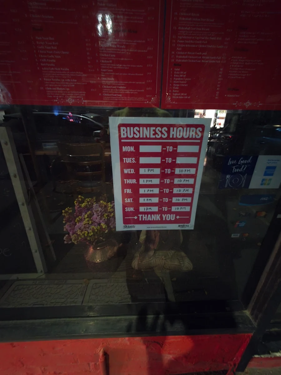 Menu, The Secret Recipe, Indian Fusion Restaurant