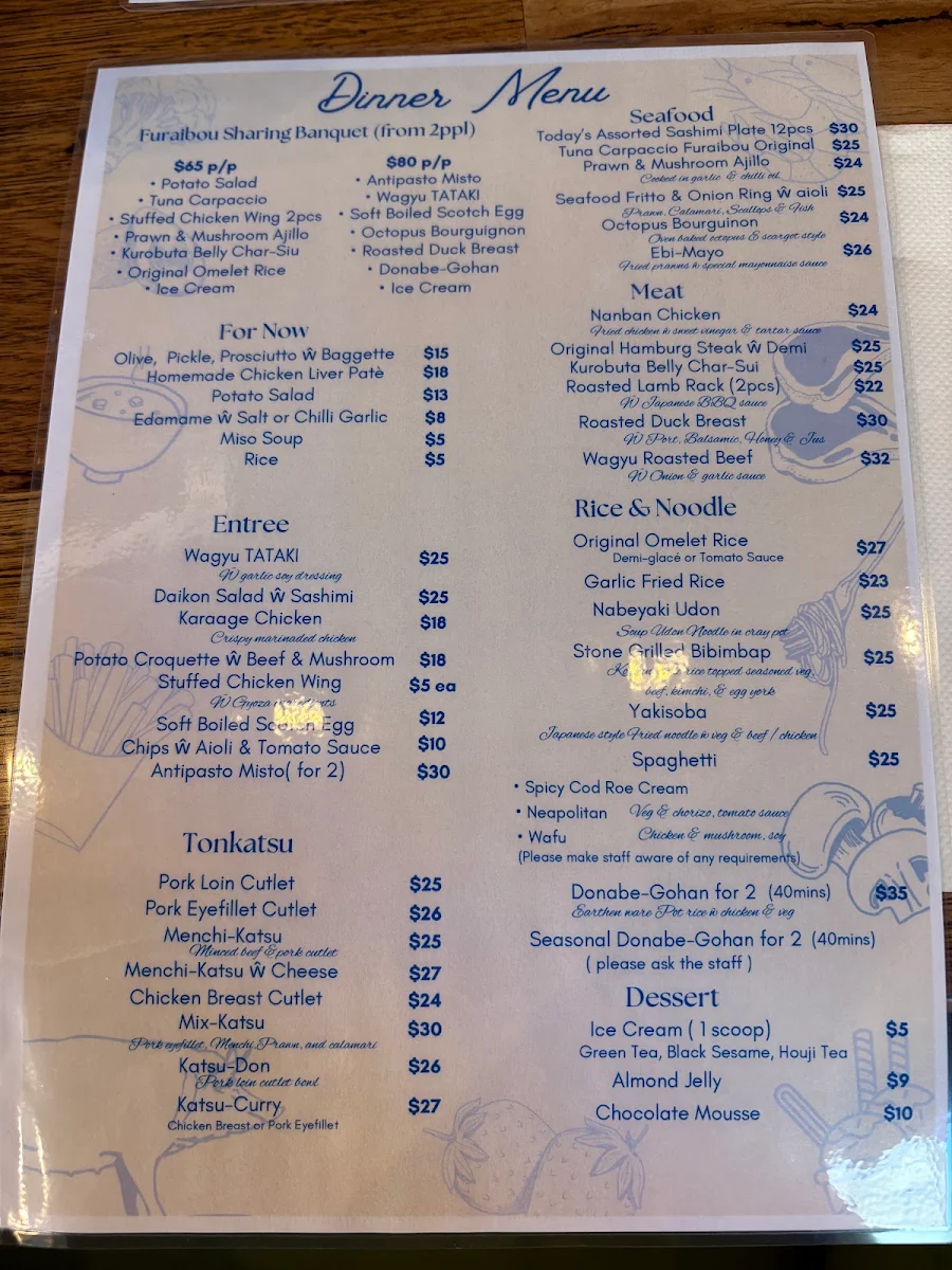 Menu, Furaibou
