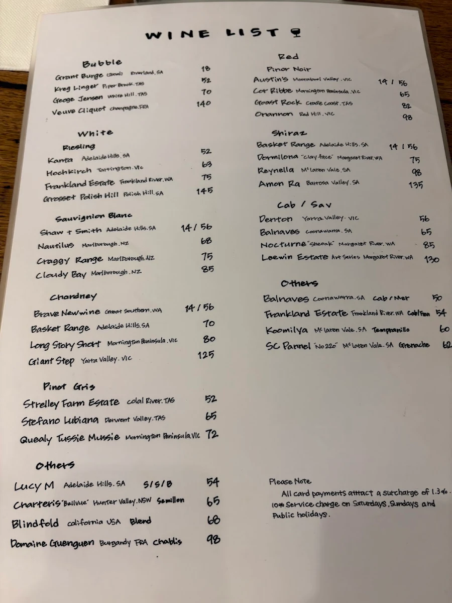 Menu, Furaibou