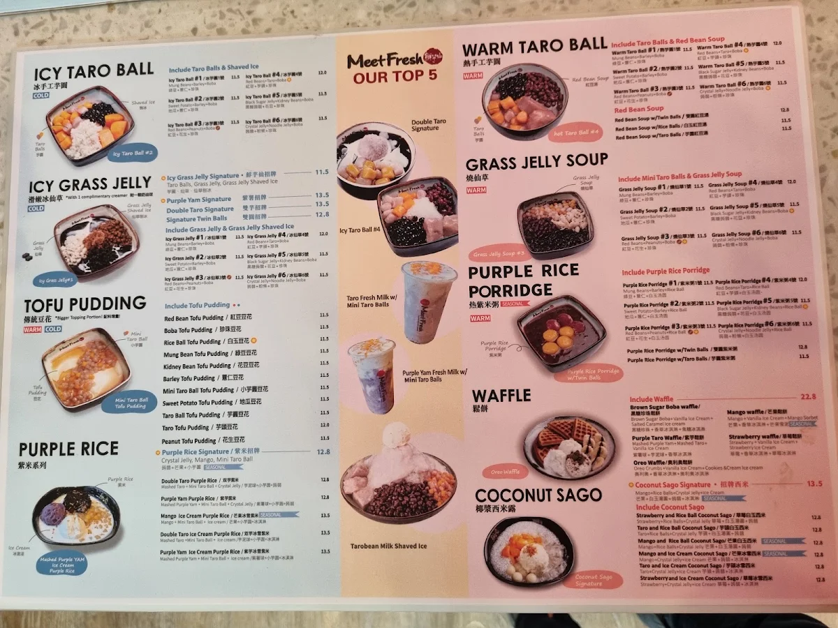 Menu, Meet Fresh