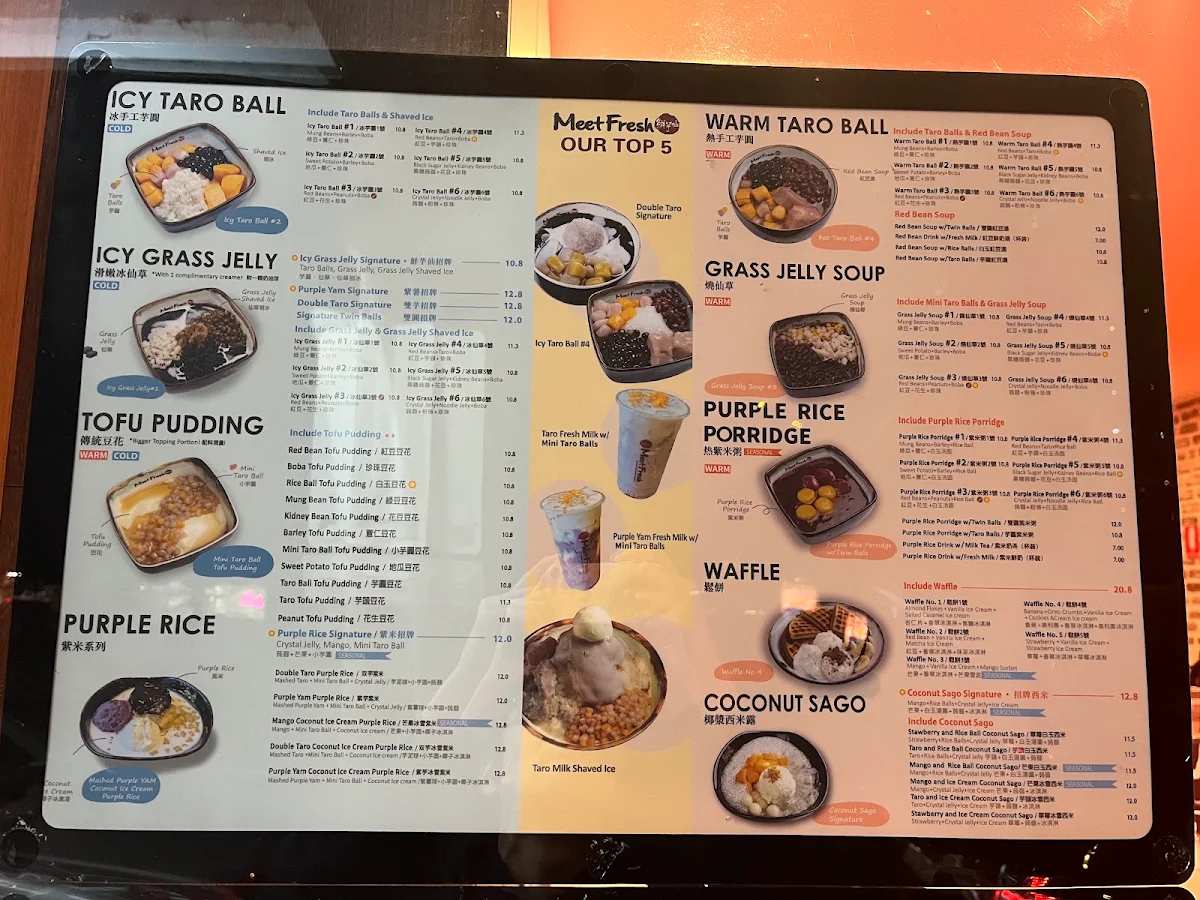 Menu, Meet Fresh