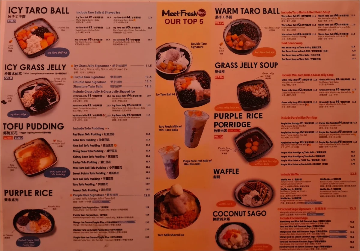 Menu, Meet Fresh