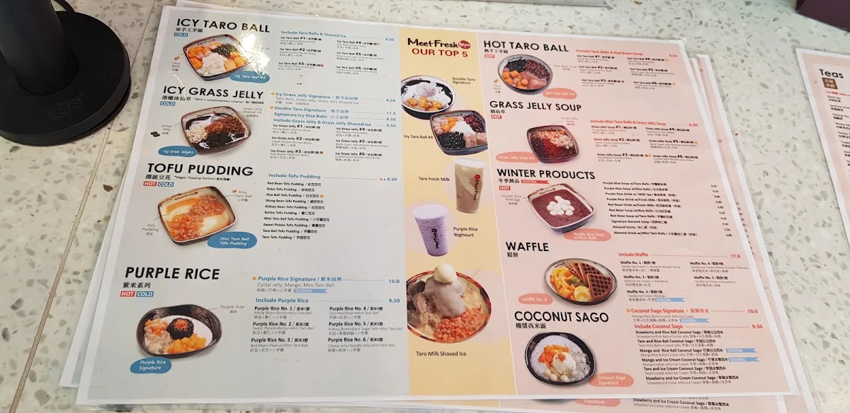 Menu, Meet Fresh