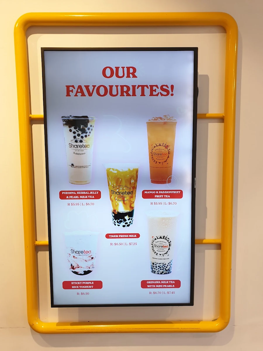 Menu, Sharetea Footscray