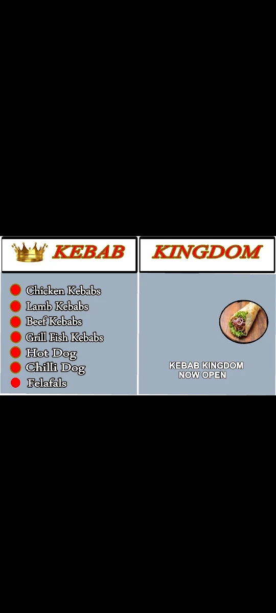 Menu, Kebab Kingdom