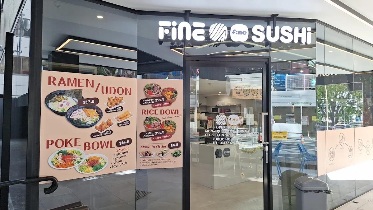 Menu, Fine Sushi