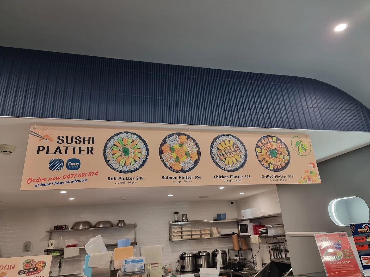 Menu, Fine Sushi