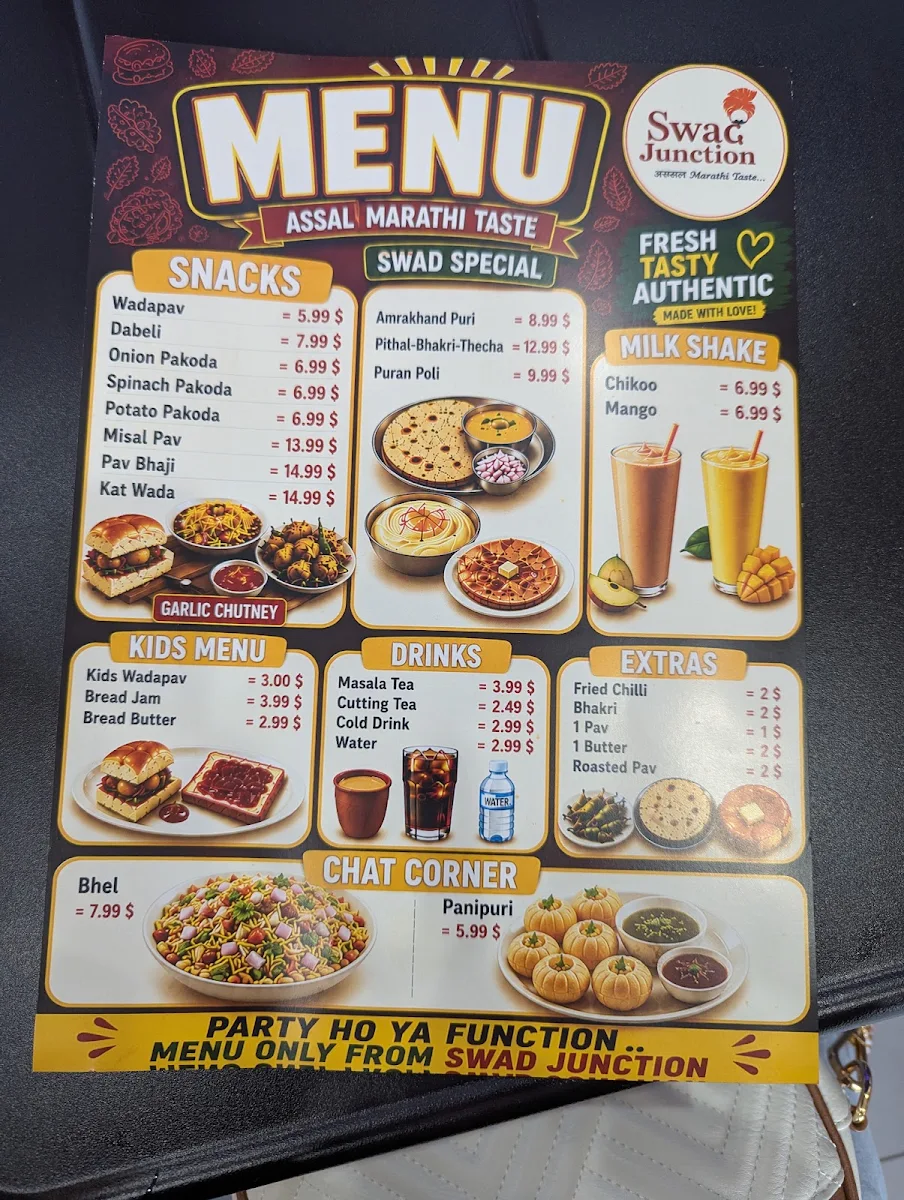 Menu, Swad Junction, Blacktown.