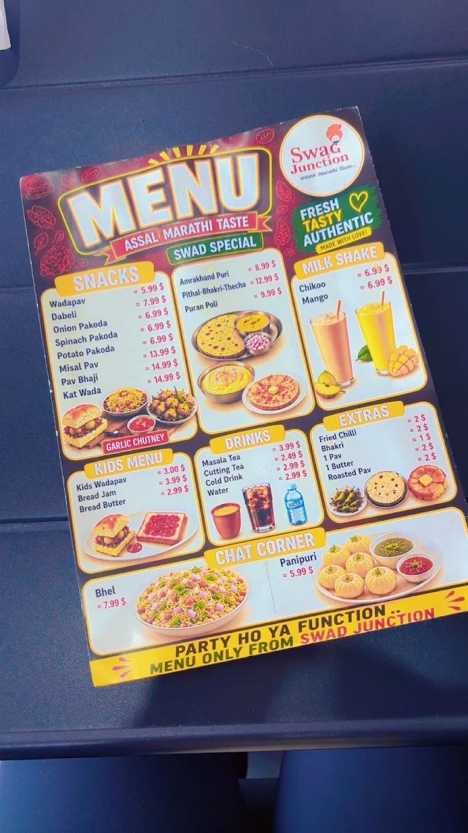 Menu, Swad Junction, Blacktown.