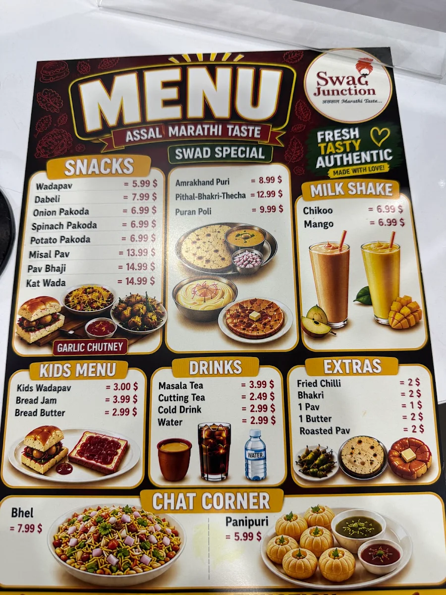 Menu, Swad Junction, Blacktown.