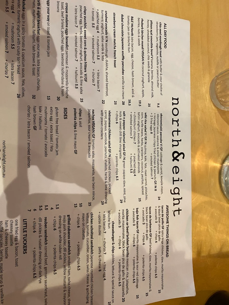 Menu, North and Eight