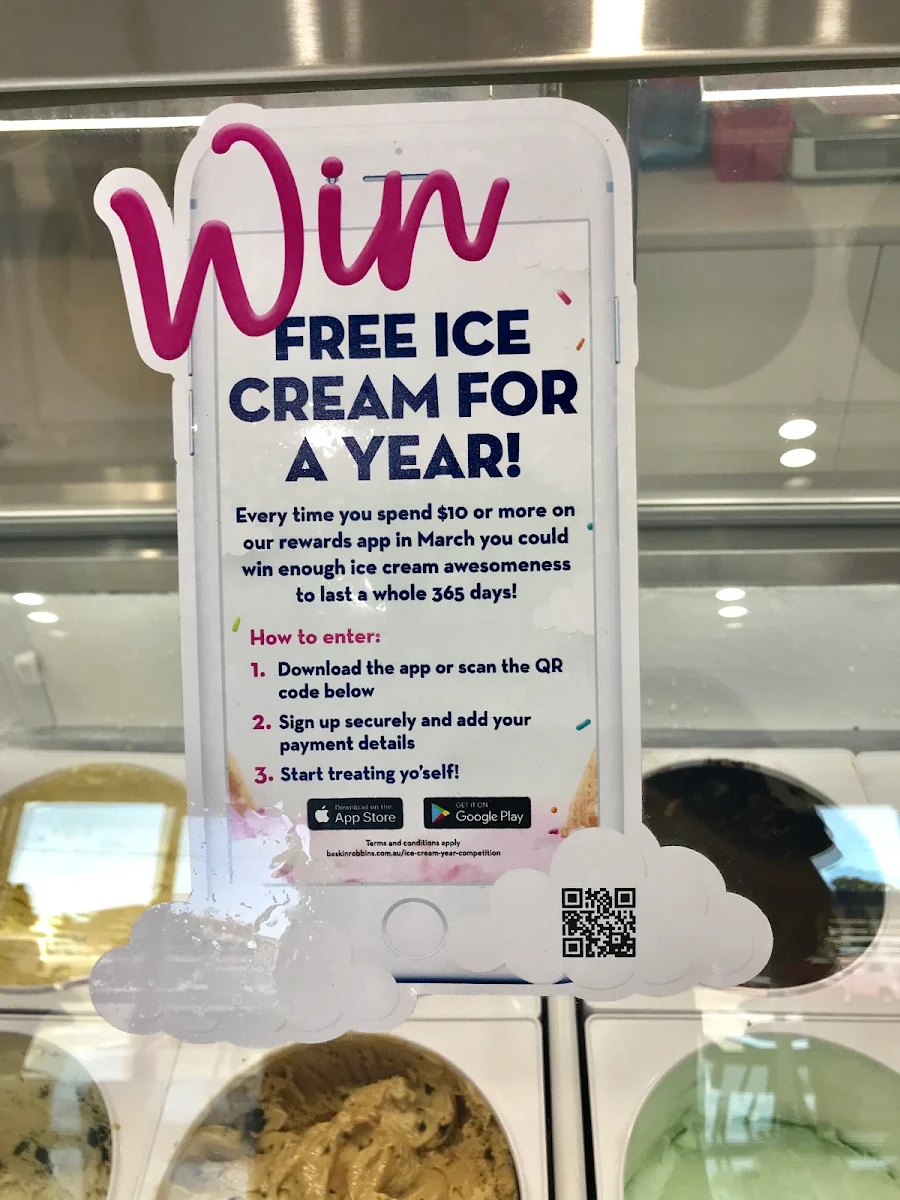 Menu, Baskin-Robbins Toowoomba