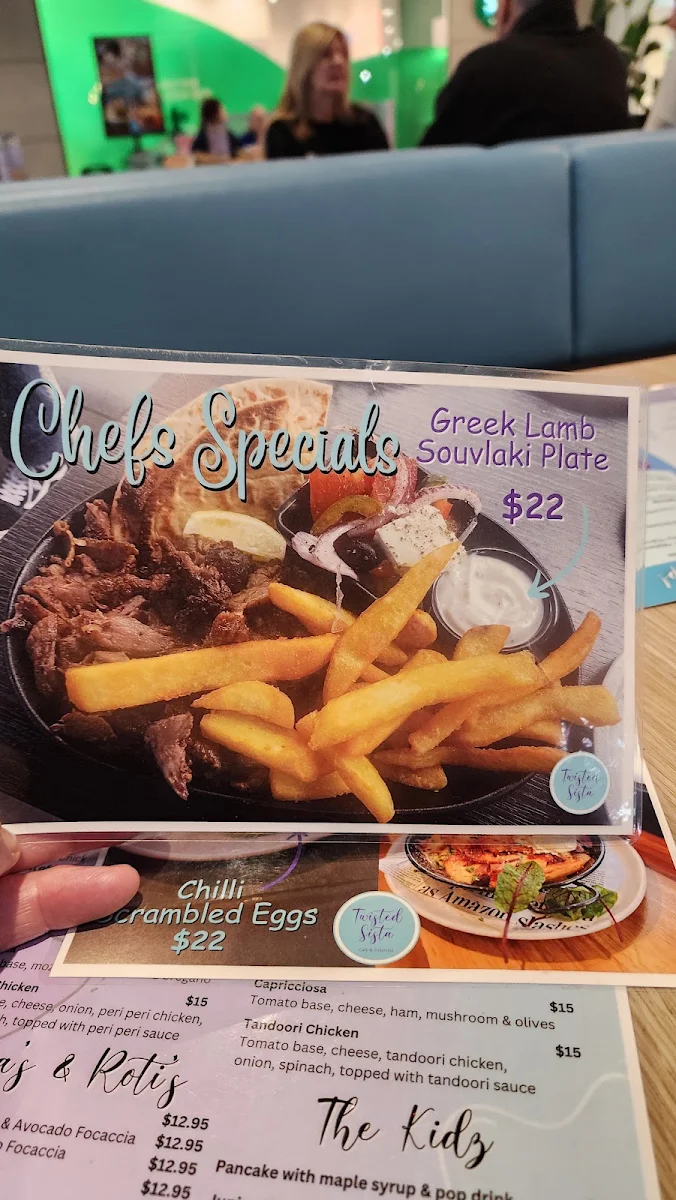 Menu, Twisted Sista Cafe & Gelateria - Casey Central