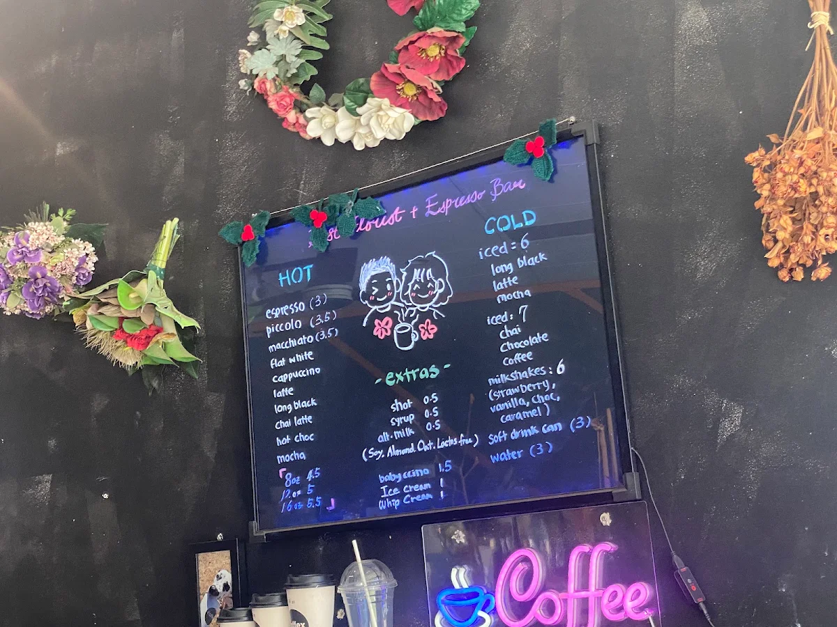 Menu, Best Florist Espresso Bar