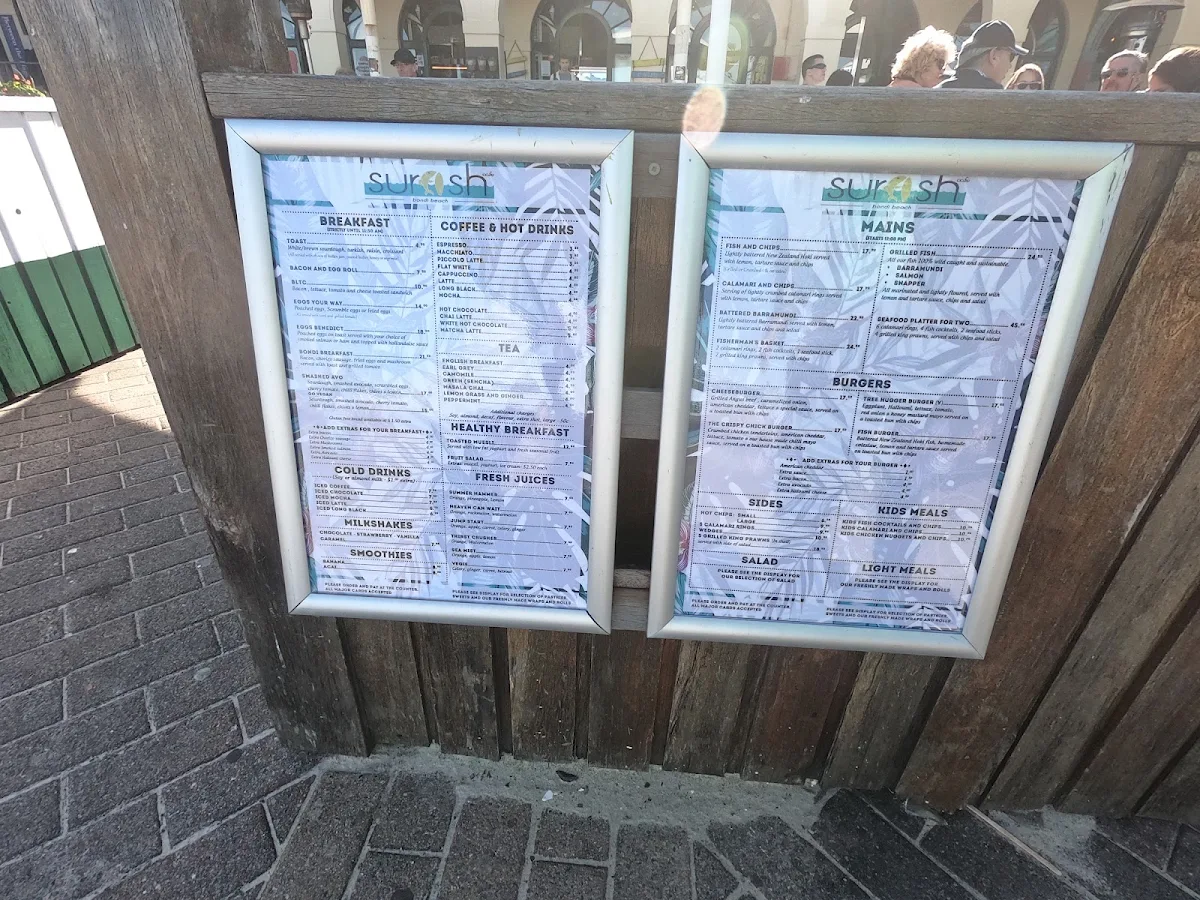 Menu, Surfish Bondi Beach