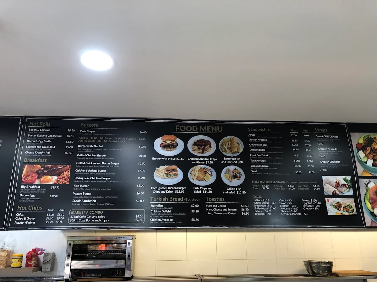 Menu, EastPark Cafe