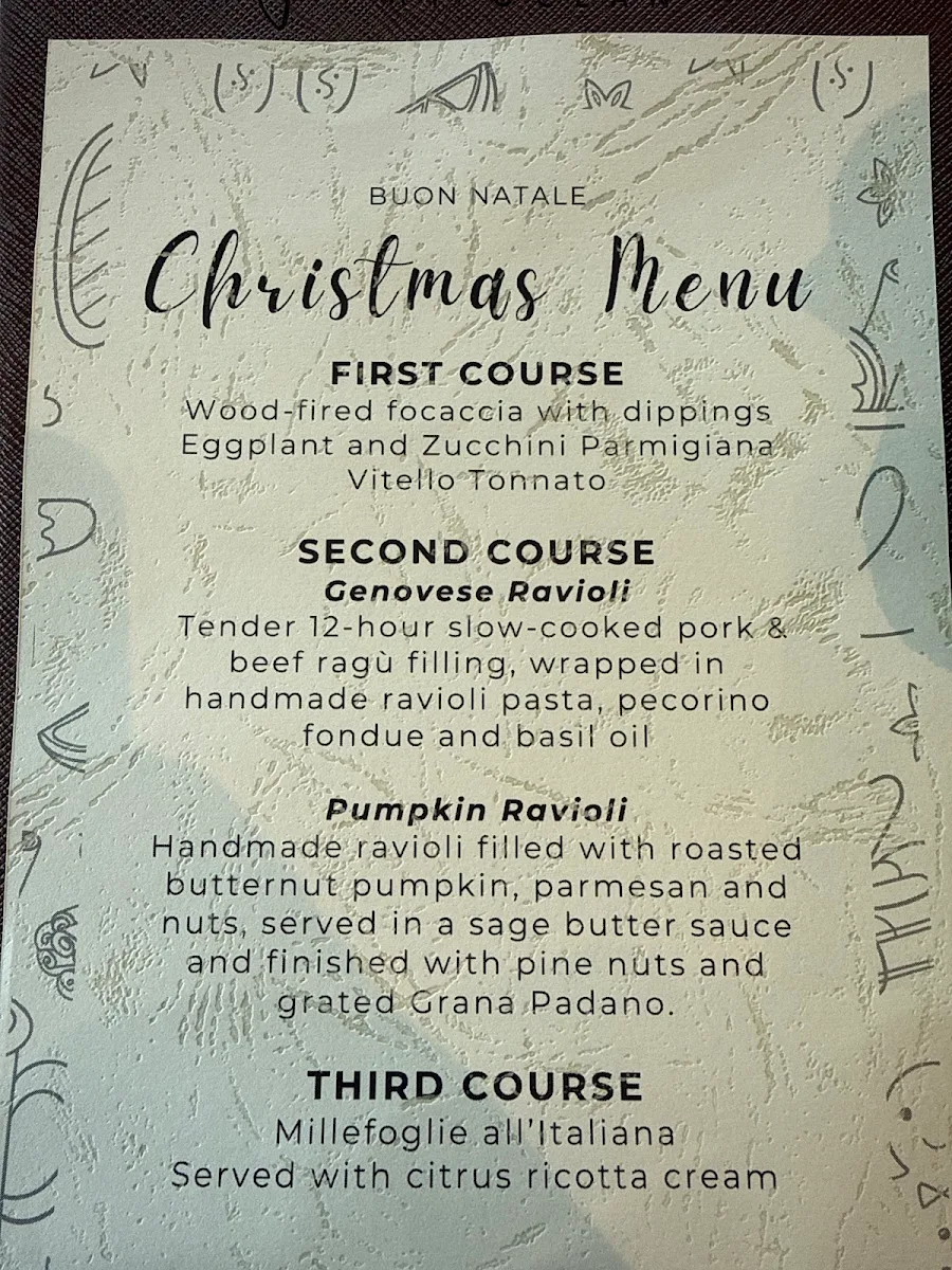 Menu, La Calabrese Italian Restaurant Lunch and Dinner