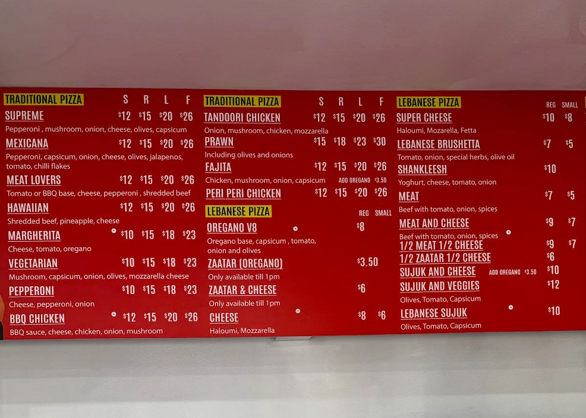 Menu, AL AFRAH RESTAURANT AND BAKERY