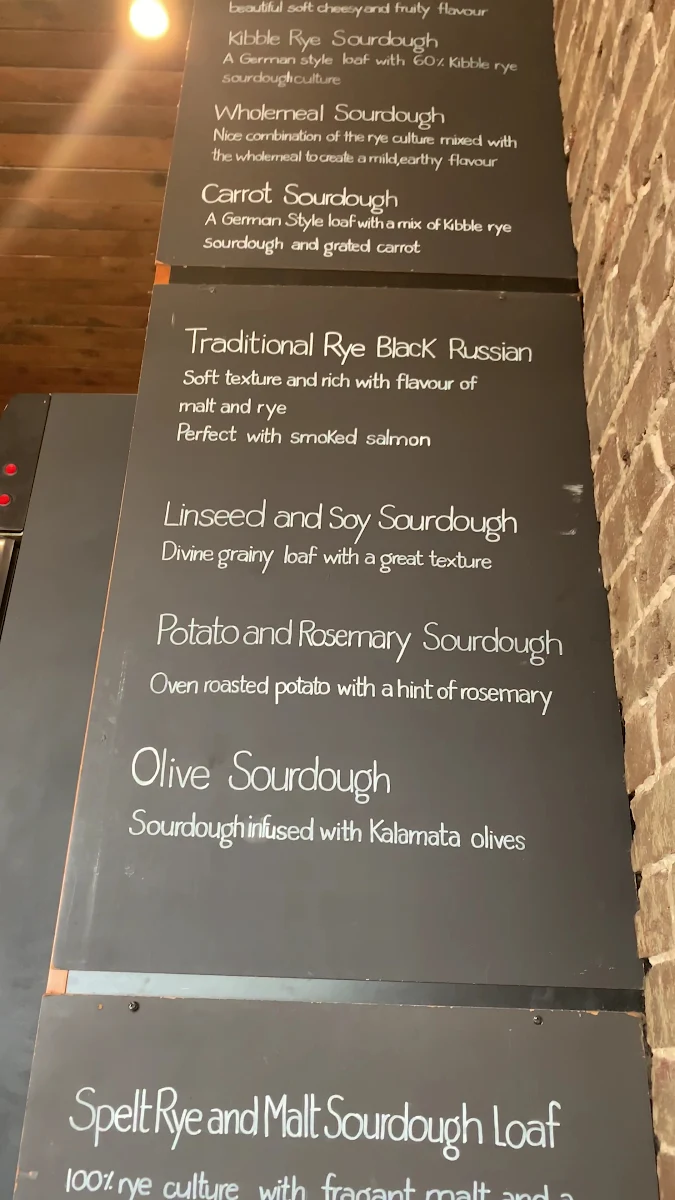 Menu, The Grumpy Baker