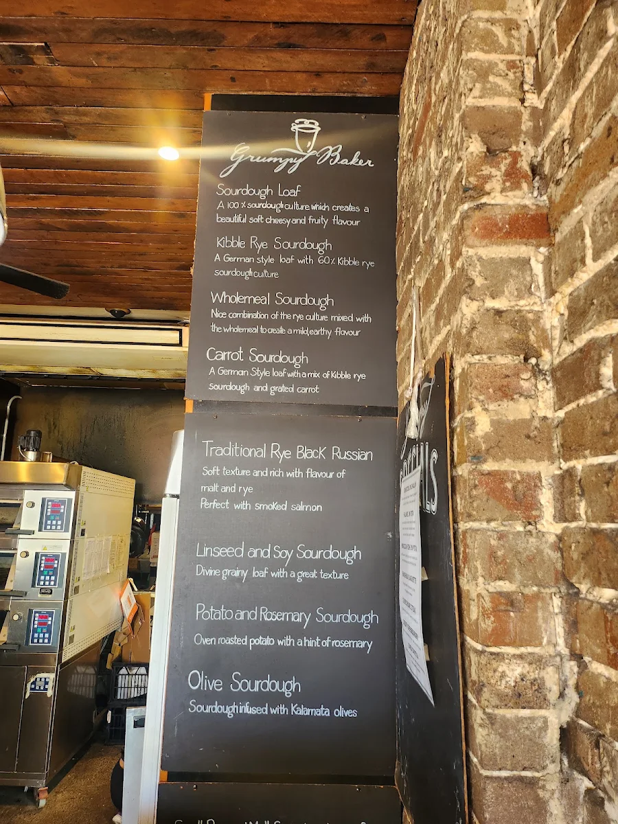 Menu, The Grumpy Baker