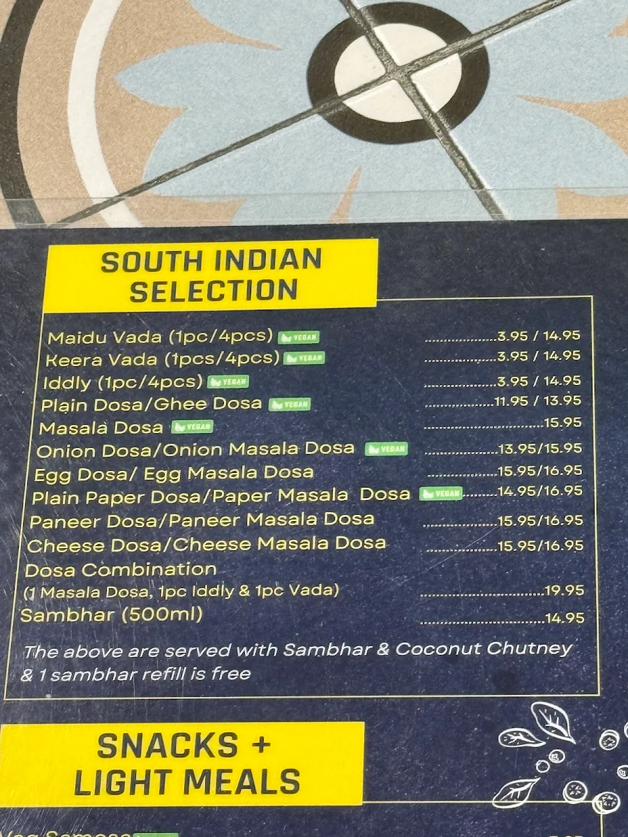 Menu, Flora Indian Restaurant Melbourne CBD