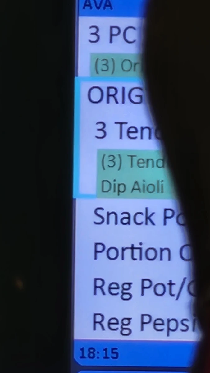 Menu, KFC Sippy Downs