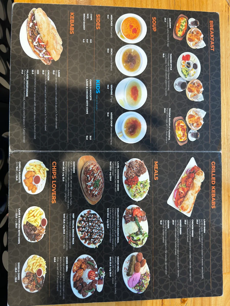 Menu, Melbourne Kebabs & Grill