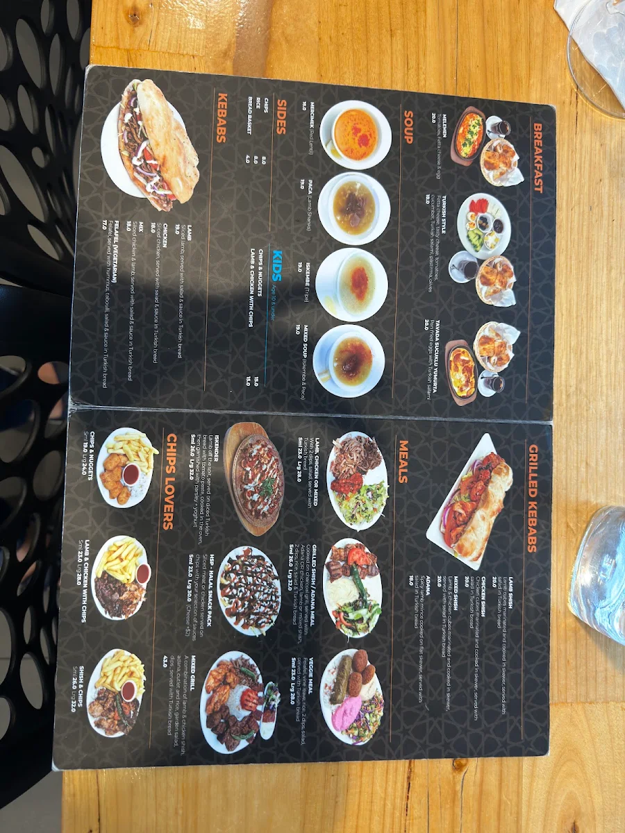 Menu, Melbourne Kebabs & Grill
