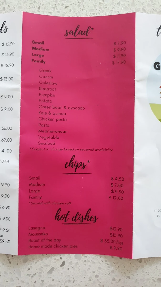 Menu, Get Stuffed