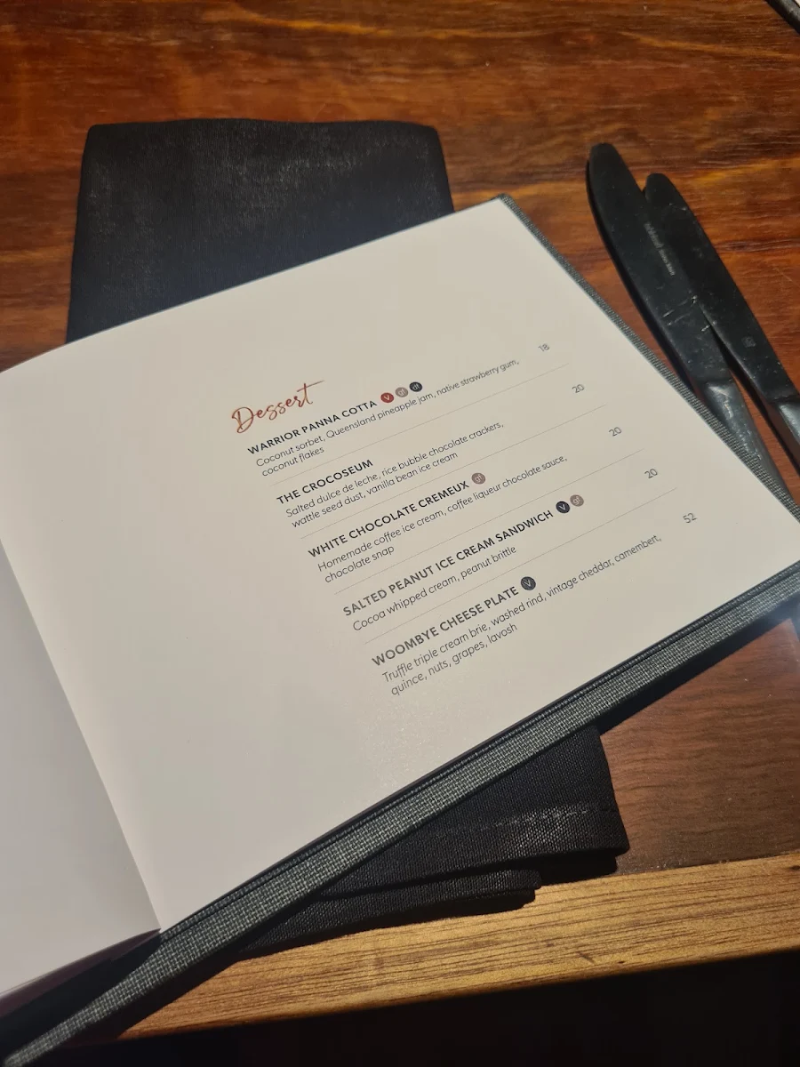 Menu, Warrior Restaurant & Bar