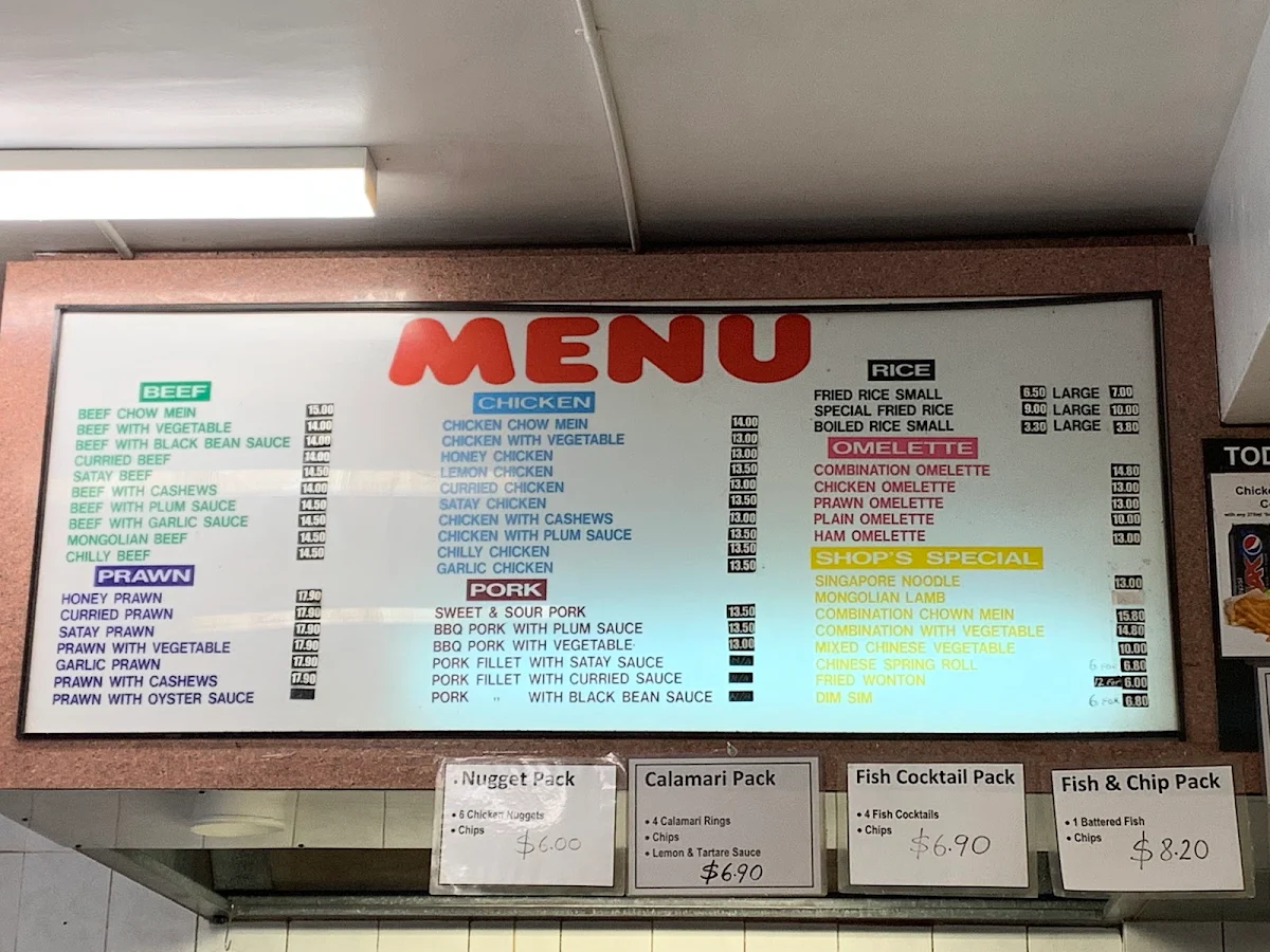 Menu, My Hong's Takeaway - Chinese Food | Fish n Chips | Hamburgers