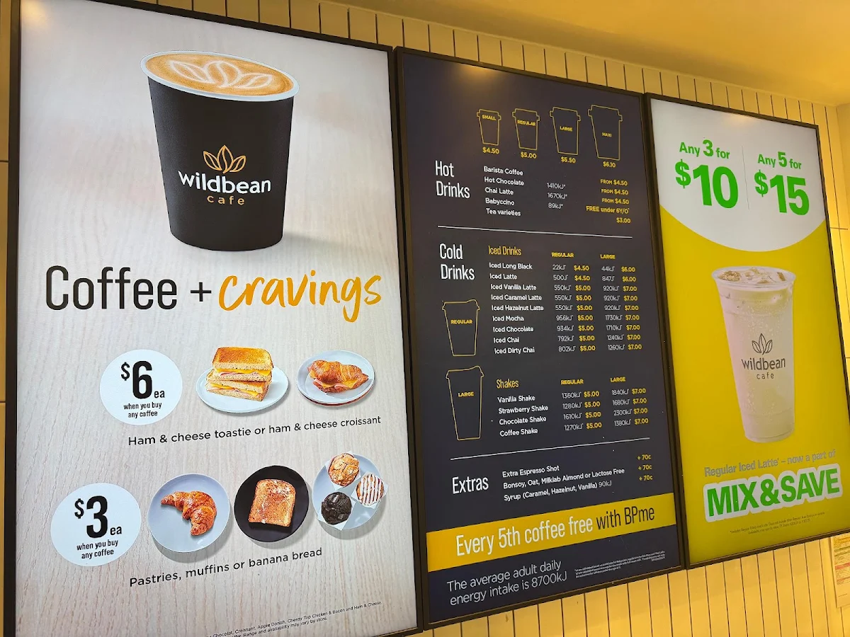 Menu, wildbean cafe