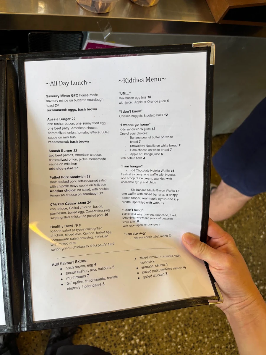 Menu, Wild Rose Cottage