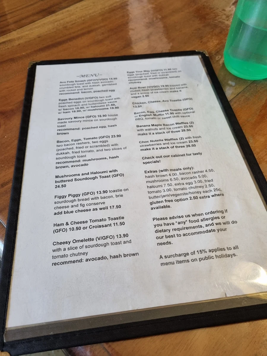 Menu, Wild Rose Cottage