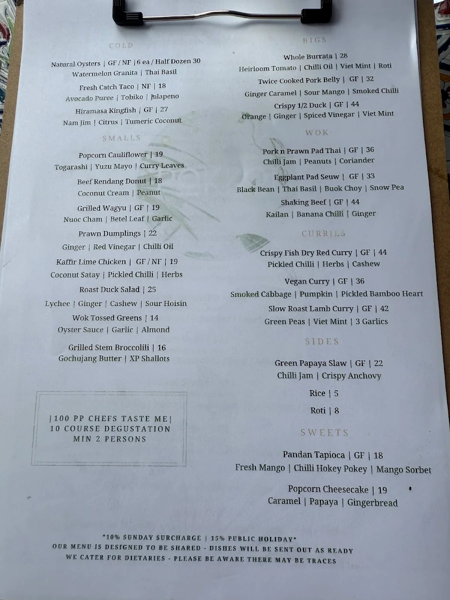 Menu, Pokkoi Kitchen