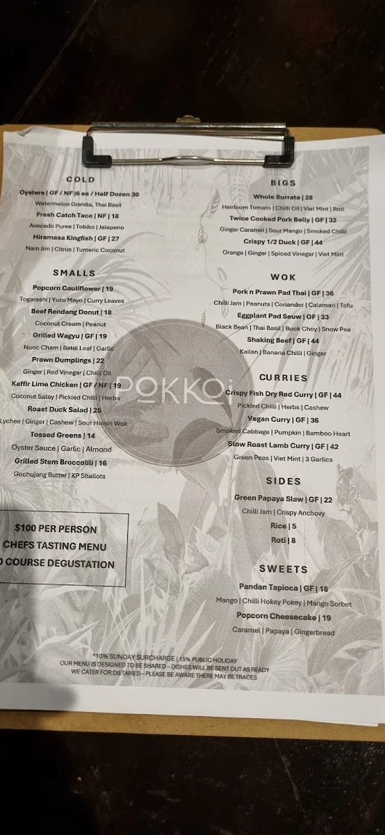 Menu, Pokkoi Kitchen
